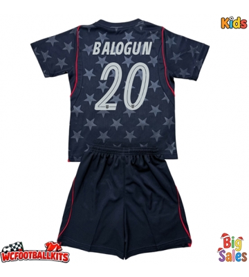 United States Folarin Balogun #20 Replica Away Stadium Kit for Kids World Cup 2026 Short Sleeve (+ pants)